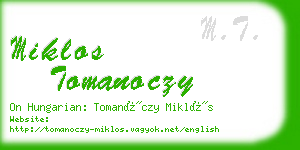 miklos tomanoczy business card